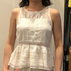 Francesca’s White Lacy Top - M size